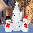 thumbnail image 1 of Patiojoy 6Ft Christmas Inflatable Tree with Snowman Outdoor Inflatable Xmas White Tree Decorations with Built-in Bright Lights, 1 of 10