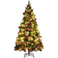 thumbnail image 1 of Topbuy 6ft Pre-lit Christmas Tree Artificial Christmas Tree Includes 250 LED Lights & 802 Branch Tips, 1 of 10