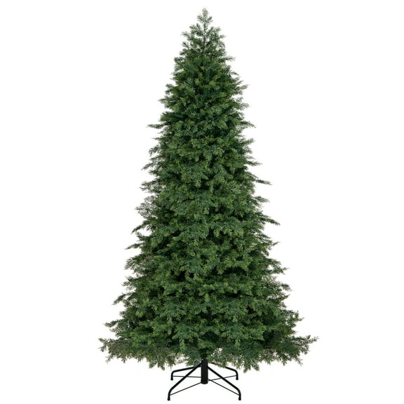 Topbuy 7.5 FT Artificial Christmas Tree, Hinged Xmas Spruce Tree with 1019 Branch Tips Unlit Seasonal Celebration Tree