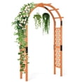 thumbnail image 1 of Topbuy 7.7 FT Wooden Garden Arbor Trellis Solid Wood Trellis for Climbing Plants, 1 of 10