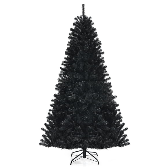 Topbuy 7 Ft Artificial Tree, Black Halloween Tree w/ 500 Purple LED Lights