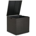thumbnail image 1 of BLACK JAGUAR 72 Gallon Deck Box Outdoor Mix Brown Wicker Storage Box with Waterproof Zippered Liner and Safe Pneumatic Rod, 1 of 10