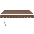thumbnail image 1 of Topbuy 8'×6.6' Retractable Awning W/ Aluminum Frame Sun/Water Protection W/ PA Coating Manual Control Hand Crank Angle Adjustable Design Brown, 1 of 10