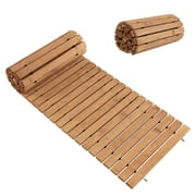 Topbuy 8' Weather-Resistant Straight Hardwood Pathway Roll Out Fir Wood Garden Walkway with Non-Slip Surface 22"