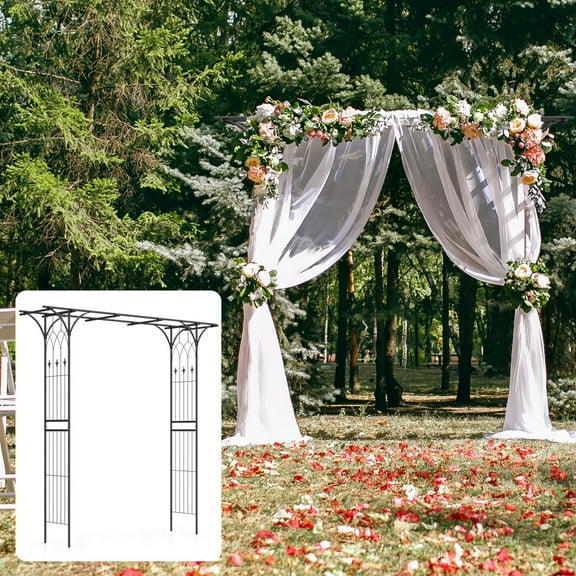 Topbuy 81 Metal Garden Arbor Garden Arch Trellis Pergola Archway for Various Climbing Plant