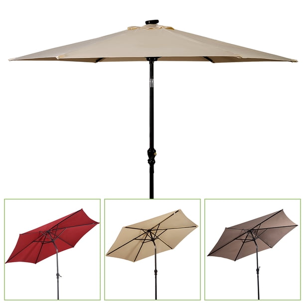 9.6' eastlake offset patio umbrella with base Topbuy 9' Outdoor Patio Umbrella Offset w/LED Light Beige No Base