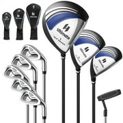 Topbuy 9-Piece Complete Golf Club Set, Includes 460cc Driver, Fairway, Hybrid, Putter, Navy