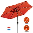 thumbnail image 1 of Topbuy 9FT Patio Sun Protection Tilt Solar Powered Umbrella with LED Lights Orange No Base, 1 of 8