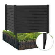 Topbuy Air Conditioner Fence, Decorative Trash Can Enclosure with Stakes 48”L x 37.5”H Pool Equipment Fence Screen Black