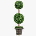 thumbnail image 1 of Topbuy Artificial Topiary Tree Fake Green Plants with Pots Double Ball Tree Decorative Trees for Home Office, 1 of 7