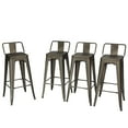 thumbnail image 1 of Topbuy Set of 4 Metal Bar Stools 30" Industrial Height Chair Low Back, 1 of 6