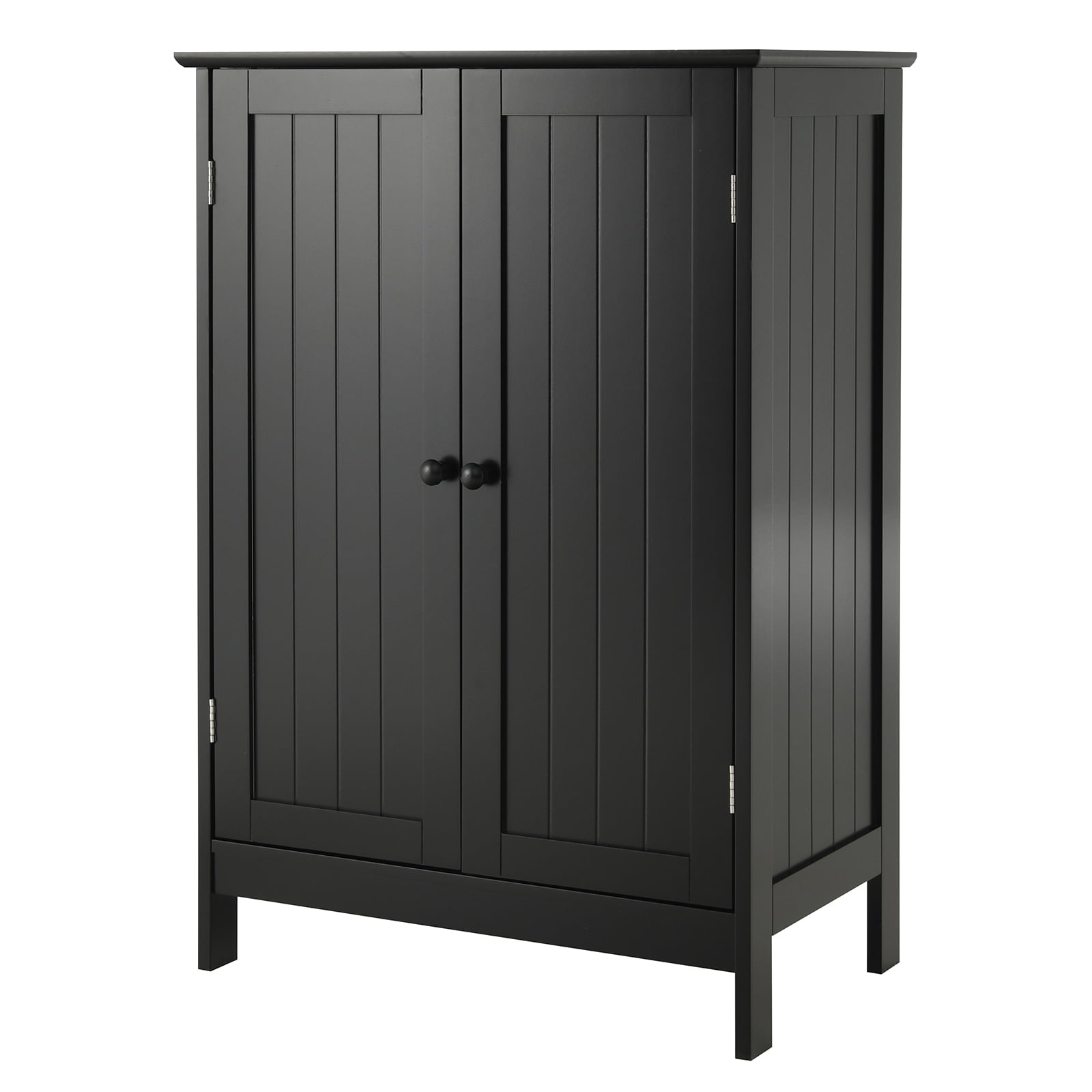 Topbuy Bathroom Storage Cabinet Freestanding Display Storage Organizer Cabinet w/ Double Doors Modern 3-Tier Floor Cabinet