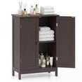 thumbnail image 1 of Topbuy Bathroom Storage Cabinet with Double Doors Wooden Cupboard Shoe Cabinet Brown, 1 of 7