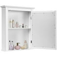 thumbnail image 1 of Topbuy Bathroom Wall Mounted Cupboard Mirrored Storage Cabinet w/ Adjustable Shelf White, 1 of 10