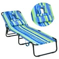 thumbnail image 1 of Topbuy Beach Chaise Lounge Chair Adjustable Face Down Tanning Chair w/ Face Hole and Removable Pillow 5 Adjustable Positions Blue & Green, 1 of 8