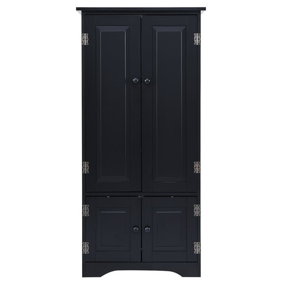 Topbuy Bedroom Accent Storage Floor Cabinet Adjustable Shelves Black