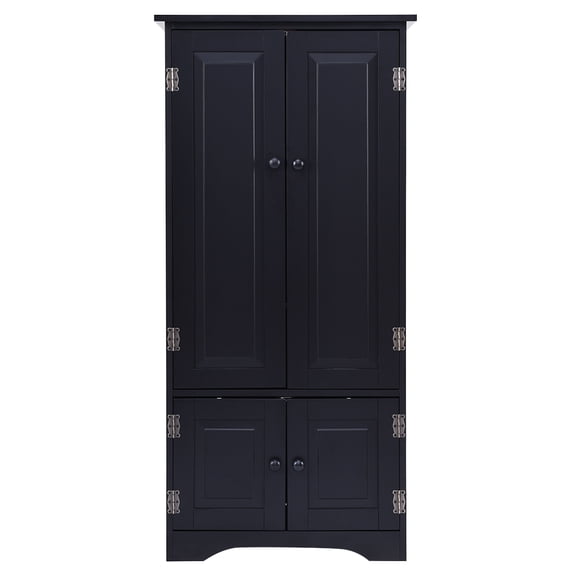 Topbuy Bedroom Accent Storage Floor Cabinet Adjustable Shelves Black