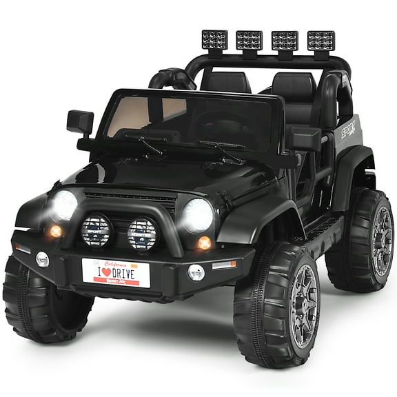 Topbuy Black 12 V Jeep Truck Powered Ride-On with Remote Control