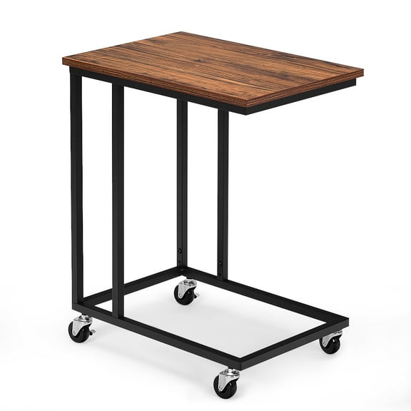 Topbuy C-Shaped Beside Sofa Laptop Table Multiple Snack Table