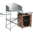 thumbnail image 1 of Topbuy Camping Folding Table Portable Outdoor BBQ Grill Stand w/Windscreen Bag, 1 of 7