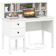 Topbuy Computer Desk Studying Writing Desk Workstation w/Storage Shelf & Drawers for Home Office