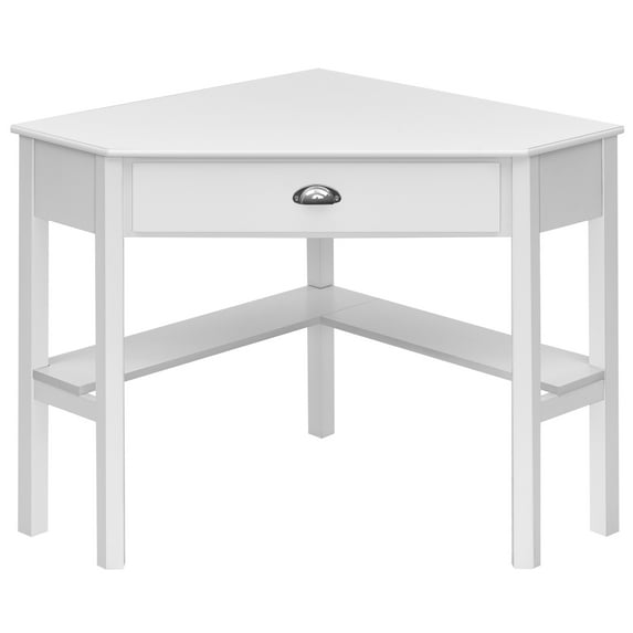 Topbuy Corner Computer DeskTable Wood Workstation White