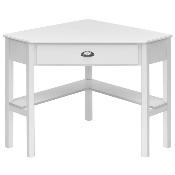 Topbuy Corner Computer DeskTable Wood Workstation White