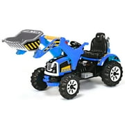 Topbuy Electric Kid Ride On Toy Car Excavator Truck Digger Scooter with Front Loader