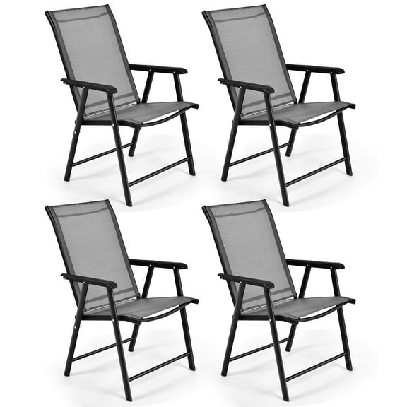 Topbuy Fabric Folding Chair (4 Pack), Grey