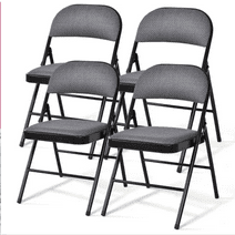 Topbuy Fabric Padded Folding Chair Portable Dining Chairs Pack of 4