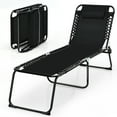 thumbnail image 1 of Topbuy Foldable Beach Chaise Lounge Chair with Pillow & Adjustable Pedal Black, 1 of 8