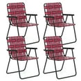 thumbnail image 1 of Topbuy Foldable Camping Chair with Heavy Duty Metal Frame, Red/Black Webbed, 1 of 7