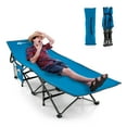 thumbnail image 1 of Topbuy Folding Camping Cot for Adults Heavy-duty Sleeping Cot w/3-In-1 Pocket Carry Bag Portable Tent Cot for Travel Blue, 1 of 10