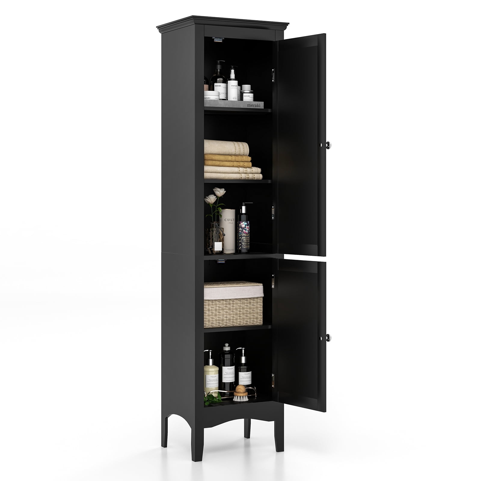 Topbuy Freestanding Bathroom Storage Tall Narrow Storage
