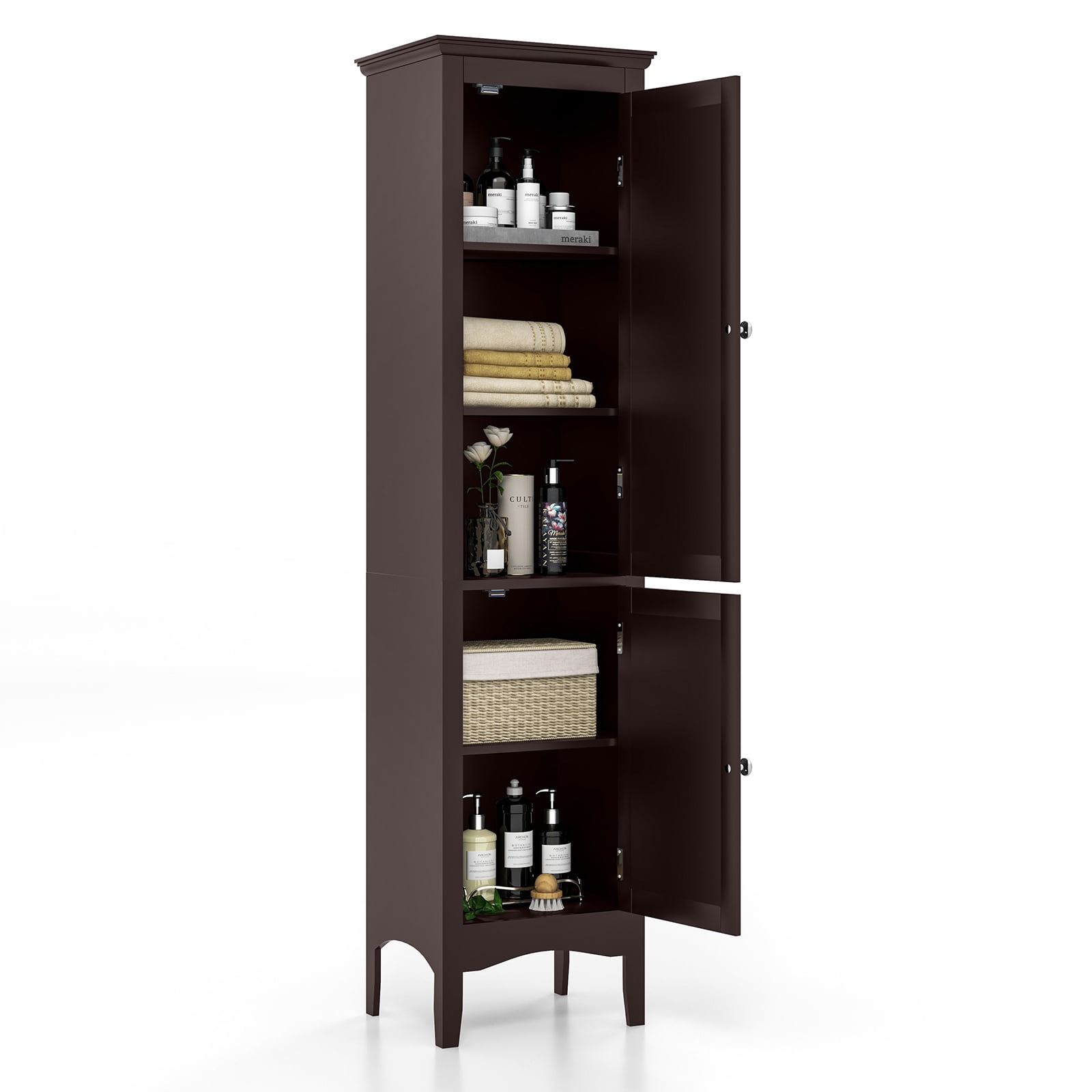 Topbuy Freestanding Bathroom Storage Tall Narrow Storage