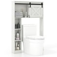 thumbnail image 1 of Topbuy Freestanding Over The Toilet Storage Cabinet Bathroom Cabinet with Sliding Barn Door & Storage Shelves White, 1 of 10