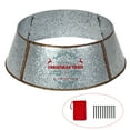 thumbnail image 1 of Patiojoy Galvanized Christmas Tree Ring Metal Tree Collar w/ 30 Inch Diameter Base Silver, 1 of 10