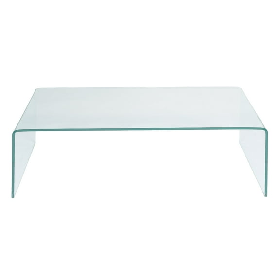 Topbuy Glass Coffee Table Modern Clear Tempered Glass Coffee Table for Living Room
