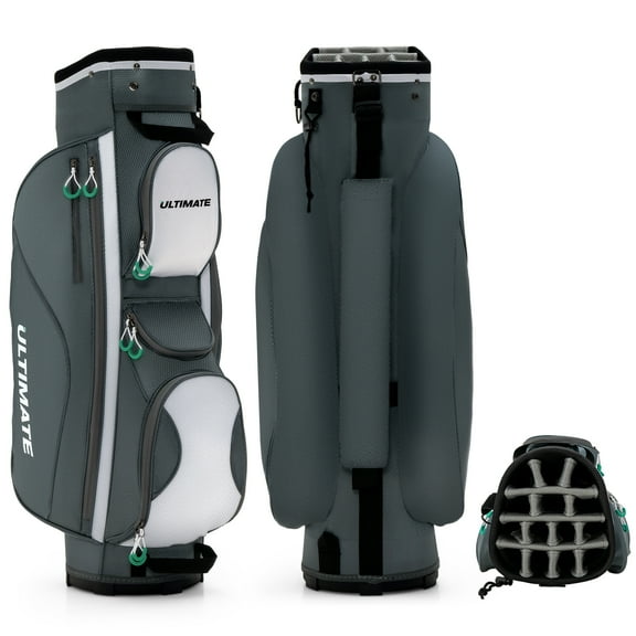 Topbuy Golf Stand Bag Lightweight Golf Cart Bag w/ 14 Way Top Full-Length Club Dividers 7 Zippered Pockets Valuables Pocket