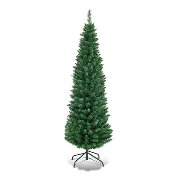 Topbuy 6'Green Slim PVC Artificial Christmas Tree Home Holiday Decoration