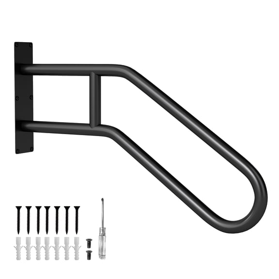 Patiojoy Handrail for Outdoor Steps U-Shape Safety Stair Railing for 1-3 Steps Porch Deck Indoor