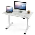 thumbnail image 1 of Topbuy Height Adjustable Electric Desk 44” x 24” Sit to Stand Desk w/ Splice Board Sturdy T-shaped Metal Bracket Cable Management Hole White, 1 of 9