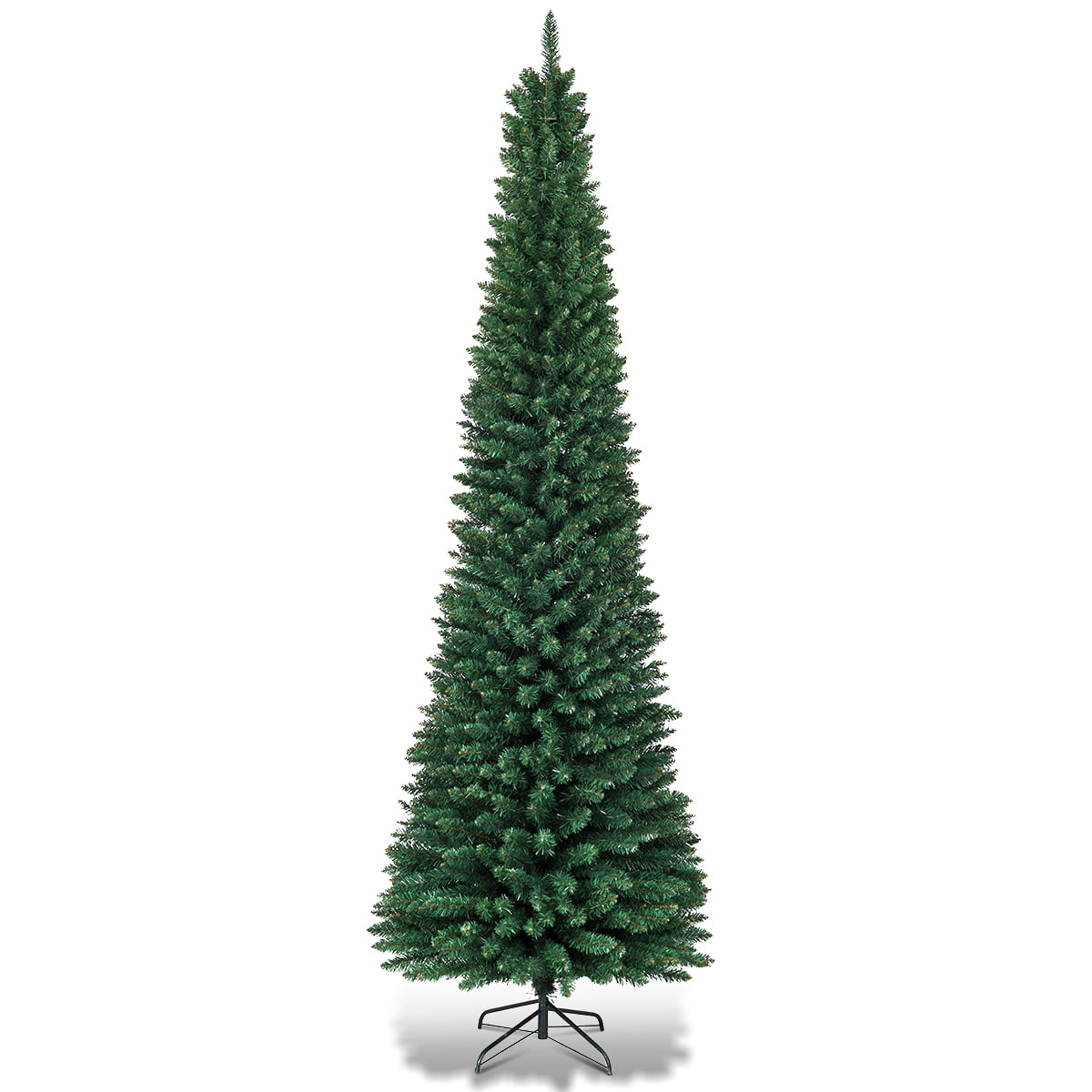 Slim Green PVC Outdoor Christmas Tree with Lights, 6ft