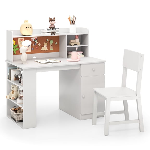 Topbuy Kids Desk & Chair Set Toddler Writing Table with Chair Study Table Set for Kids’ room