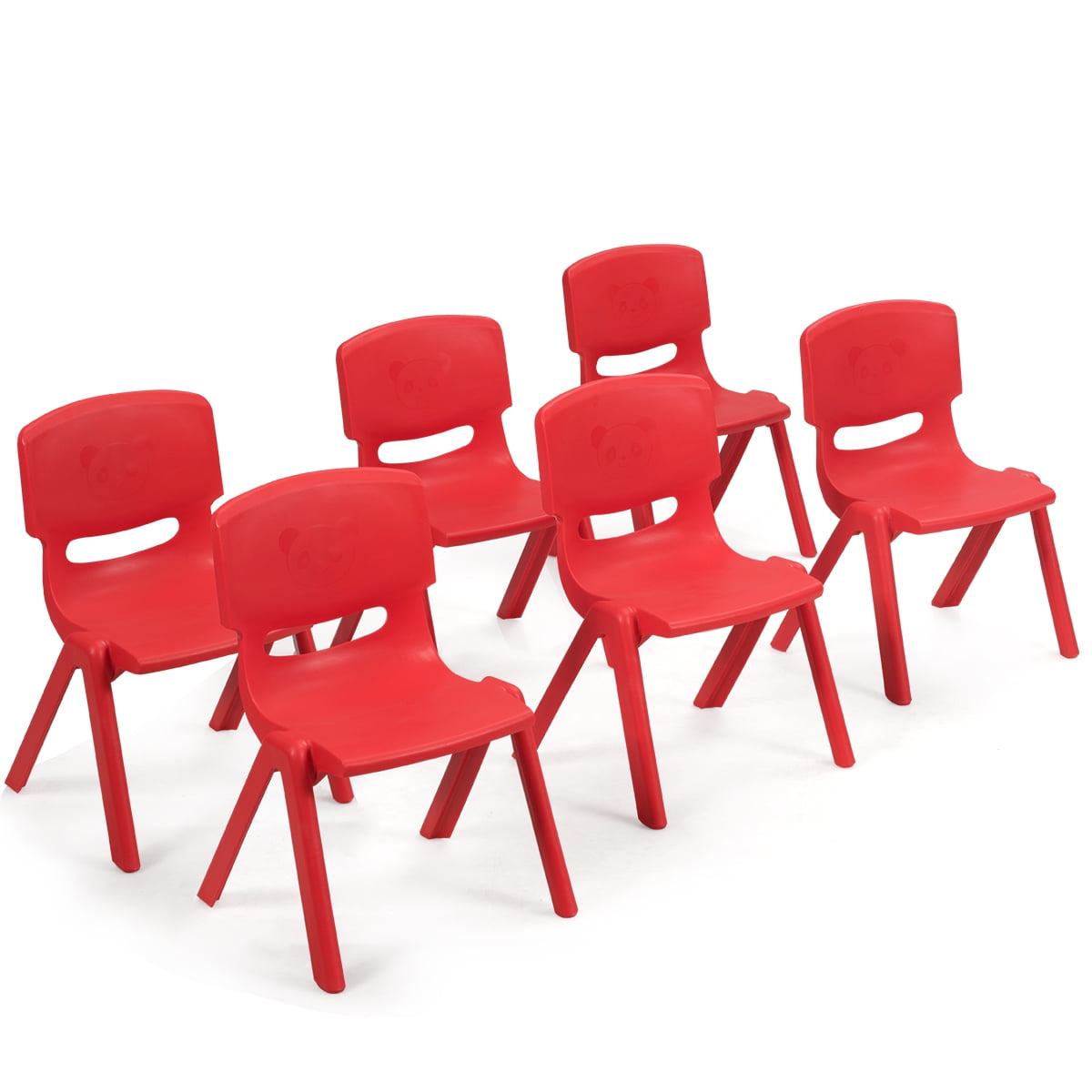 Topbuy Classroom Stackable Toddler Child Chair Set, Kids Plastic Red