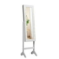 thumbnail image 1 of Patiojoy LED Lighting Mirrored Jewelry Cabinet Armoire Free Standing Dressing Organizer White, 1 of 9
