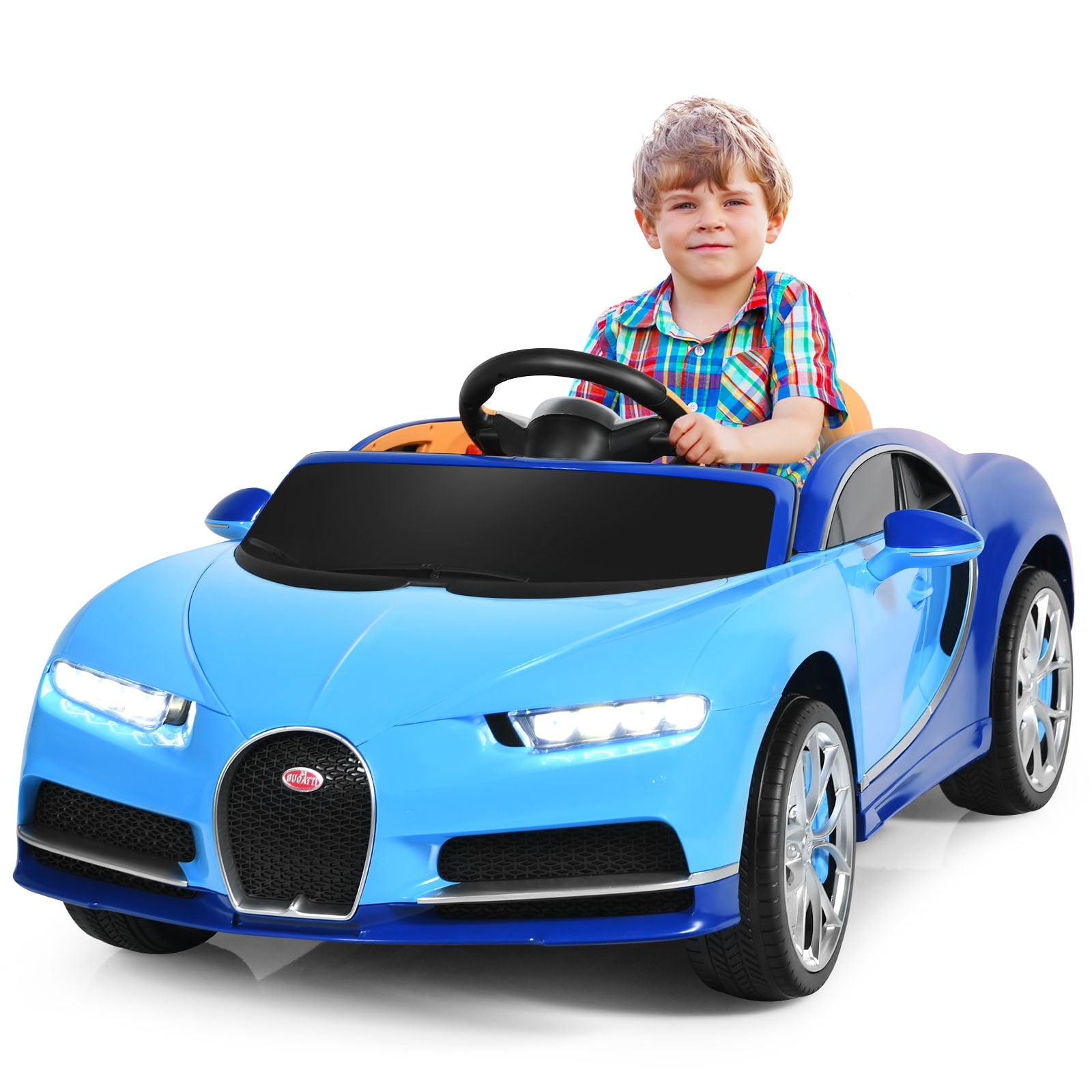 Topbuy Licensed Bugatti Kids Ride On Car Electric Racing Toy with