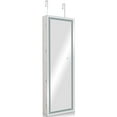 thumbnail image 1 of Patiojoy Lockable LED Mirrored Jewelry Cabinet Touch Sensor Lighting Full Length Mirror Organizer White, 1 of 9