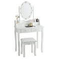 thumbnail image 1 of Topbuy Make-Up Vanity Table Dresser Set w/LED Light, White, 1 of 9