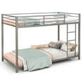 thumbnail image 1 of Topbuy Metal Bunk Bed Twin over Twin Low-Profile Bunk Bed Frame with Full Length Guardrail & Ladder Space-saving Twin Size Bed Sliver, 1 of 7